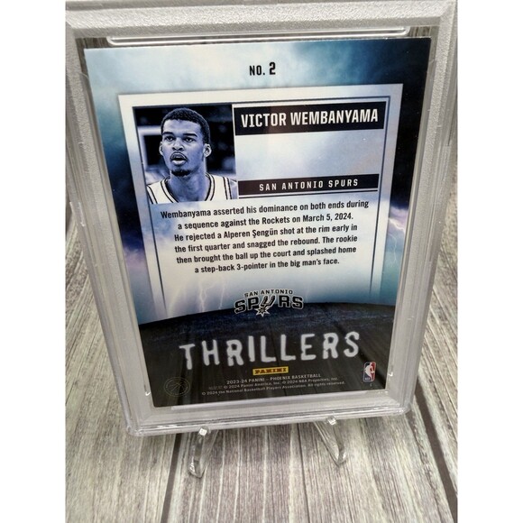 2023 PHOENIX VICTOR WEMBANYAMA THRILLERS #2 PSA  8 Nm/ Mt Spurs Rc - Picture 10 of 10